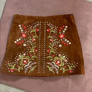 Zara embroidered mini skirt